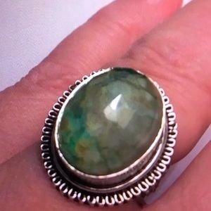 Stunning 925 Sterling Silver Aquamarine Ring.